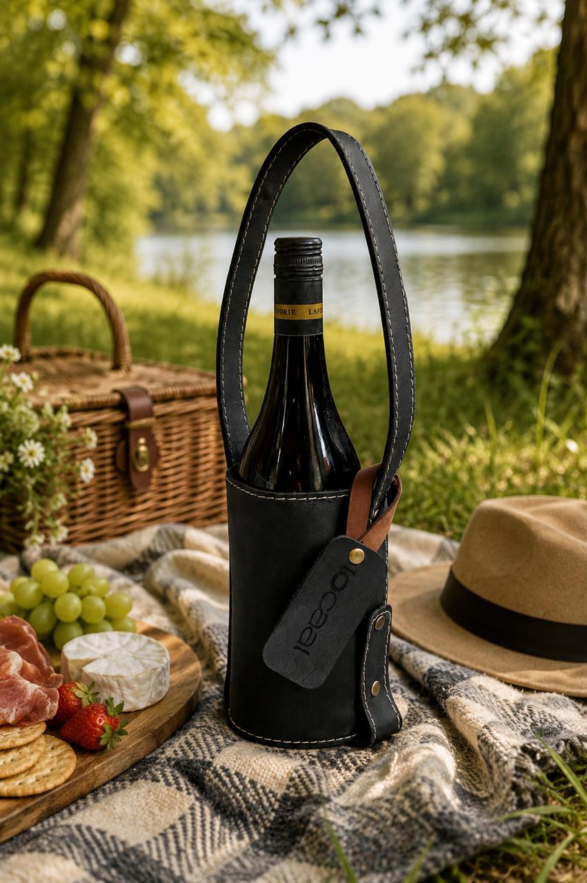 locaal 100% Leather Single Wine Bag carrier