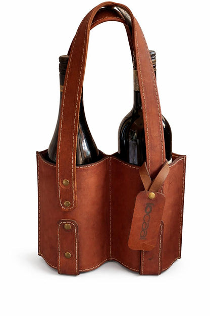 locaal 100% Leather, Double Wine Bag/Carrier