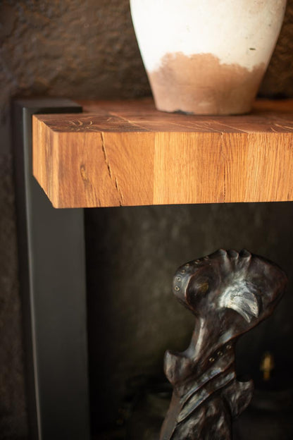 American white Oak Server with steel legs. 1.8m x 900mm x 450mm