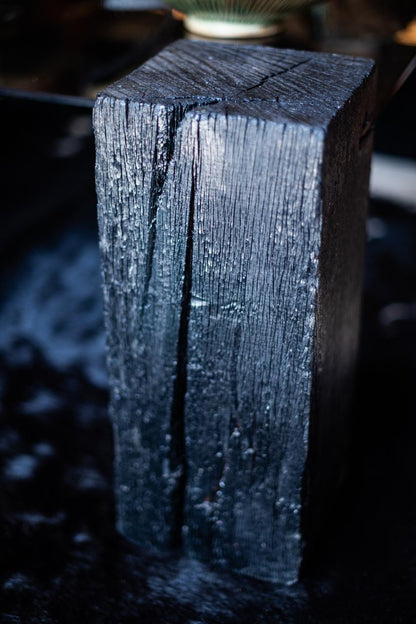 Black Charred Sugargum coffie table with smokey Grey glass. 1.2m x 1.2m x 400mm