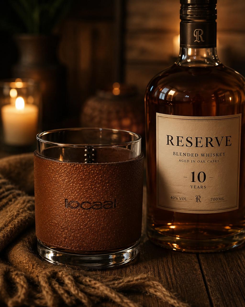 Small Whiskey tumblers leather sleeves only - logo or name free.