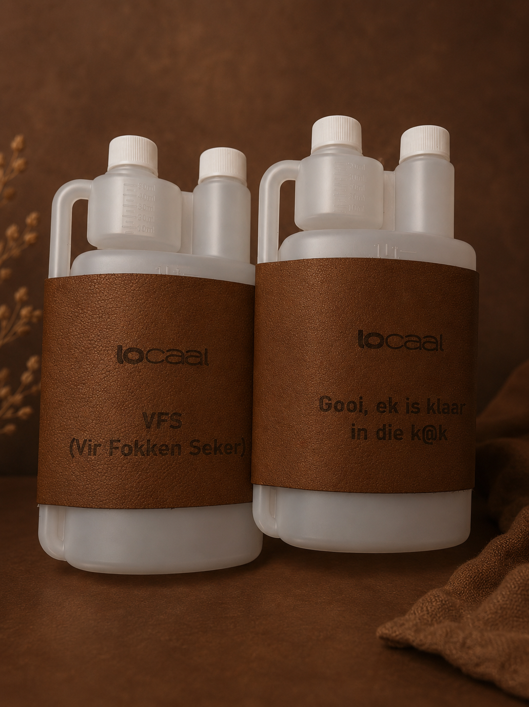 locaal Revet -100% Leather sleeve with bottle 1lt with