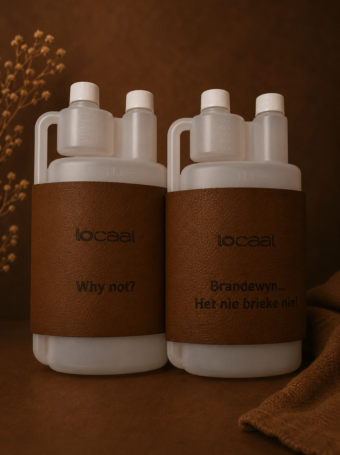 locaal Revet -100% Leather sleeve with bottle 1lt with