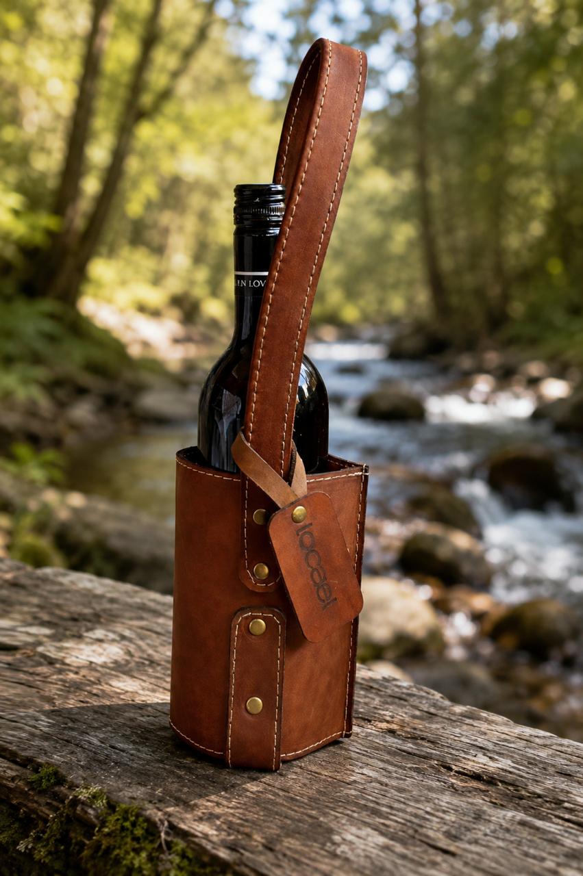 locaal 100% Leather Single Wine Bag carrier