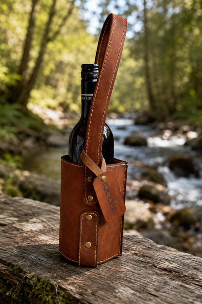 locaal 100% Leather Single Wine Bag carrier