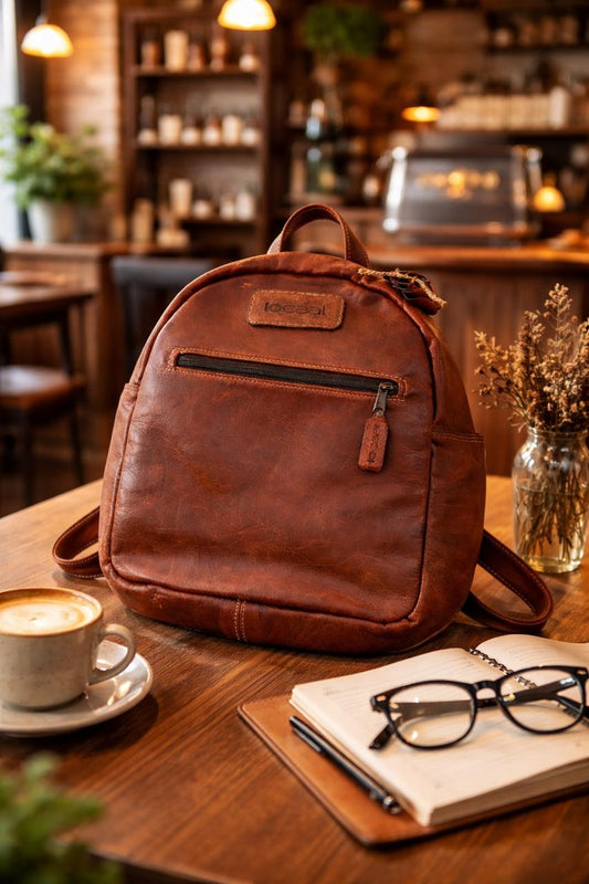 locaal 100% Leather Medium Travel Backpack