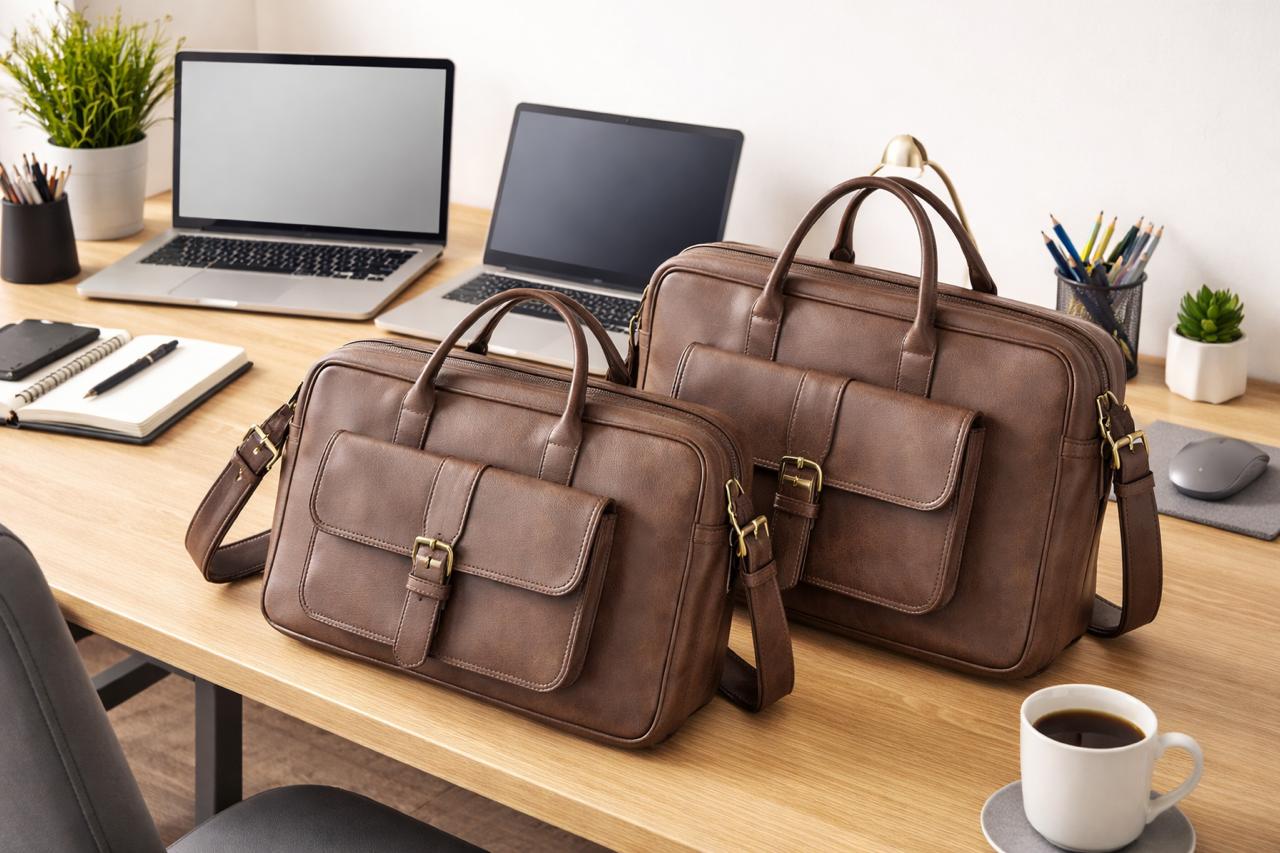 100% Leather Laptop Bag-Michael
