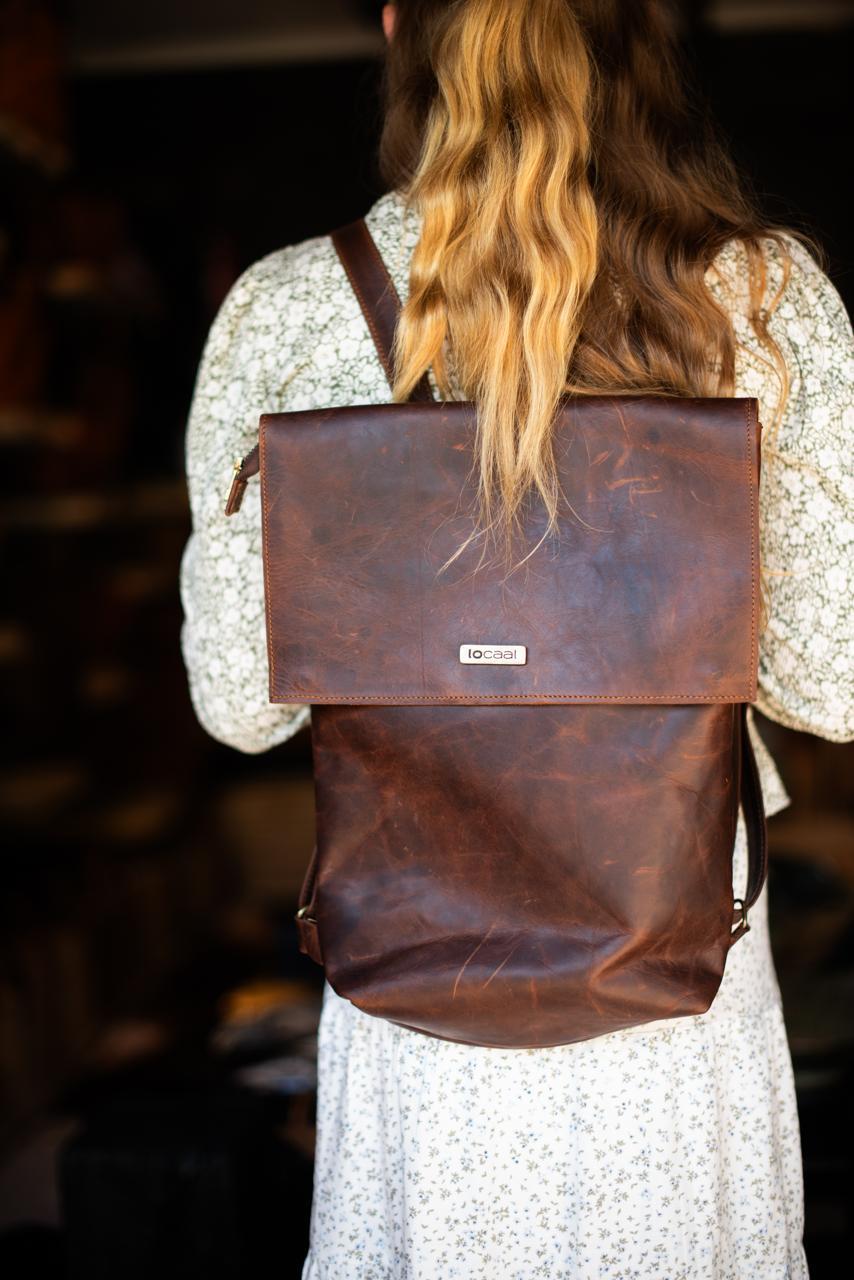 100% Leather Lala Laptop Back pack