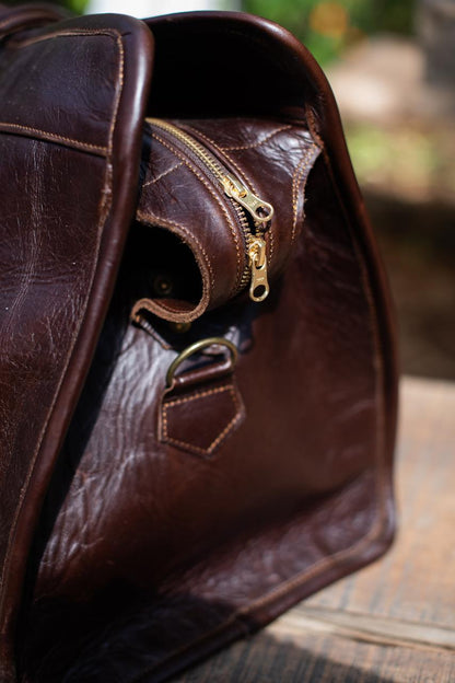 100% Leather Weekender Bag-June