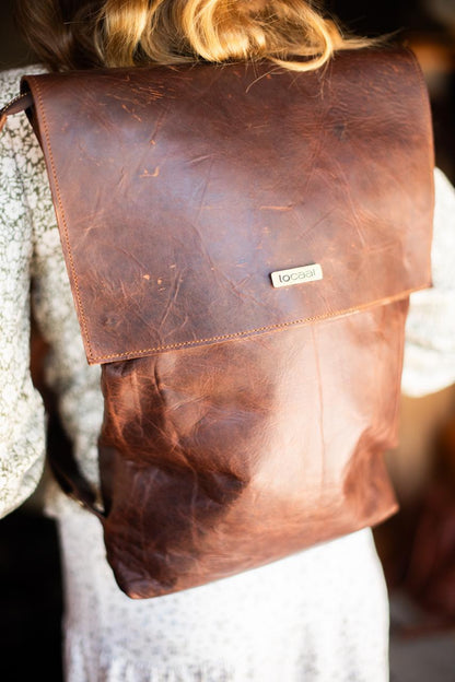 100% Leather Lala Laptop Back pack