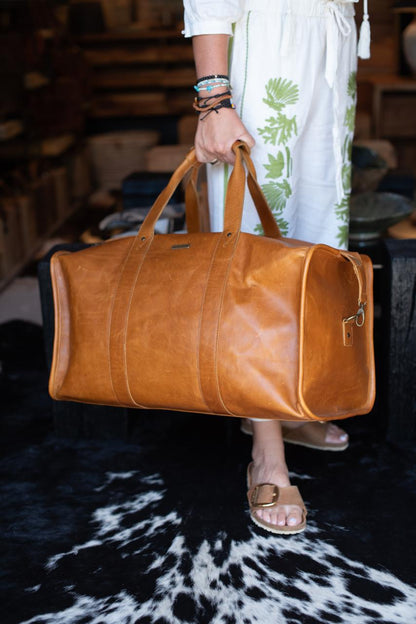 100% Leather Weekender Bag-Jenna