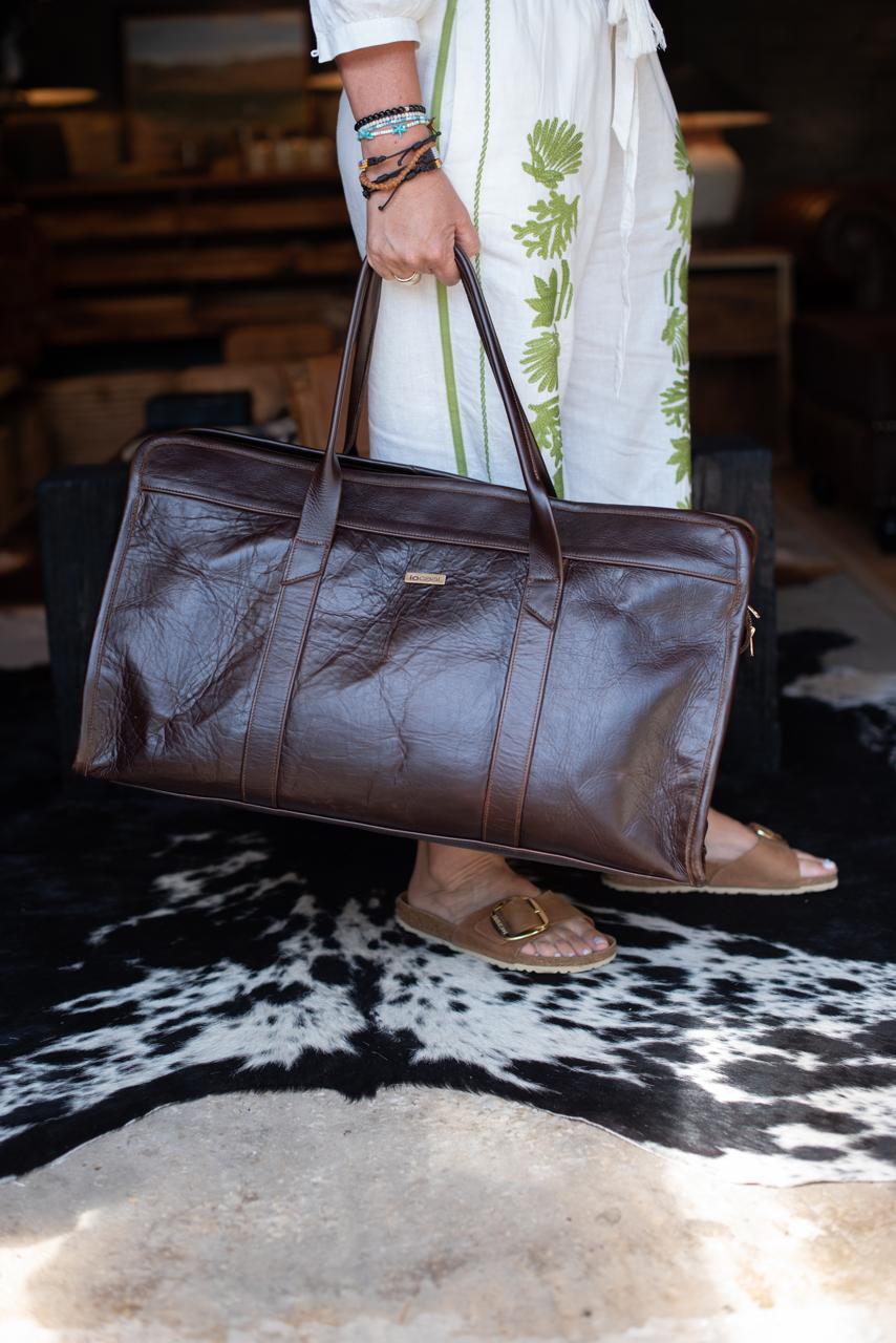 100% Leather Weekender Bag-June