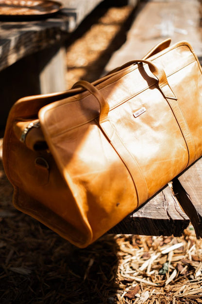 100% Leather Weekender Bag-June