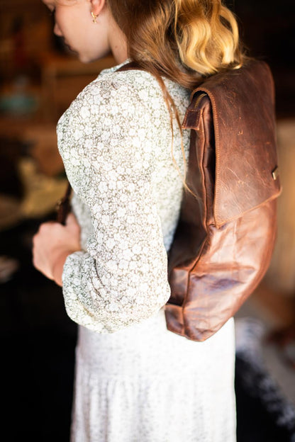 100% Leather Lala Laptop Back pack