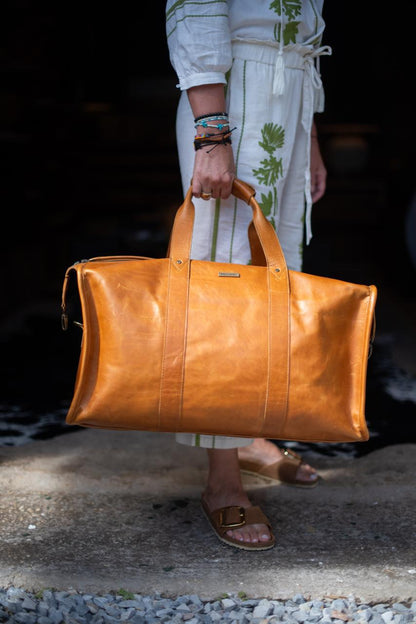 100% Leather Weekender Bag-Jenna