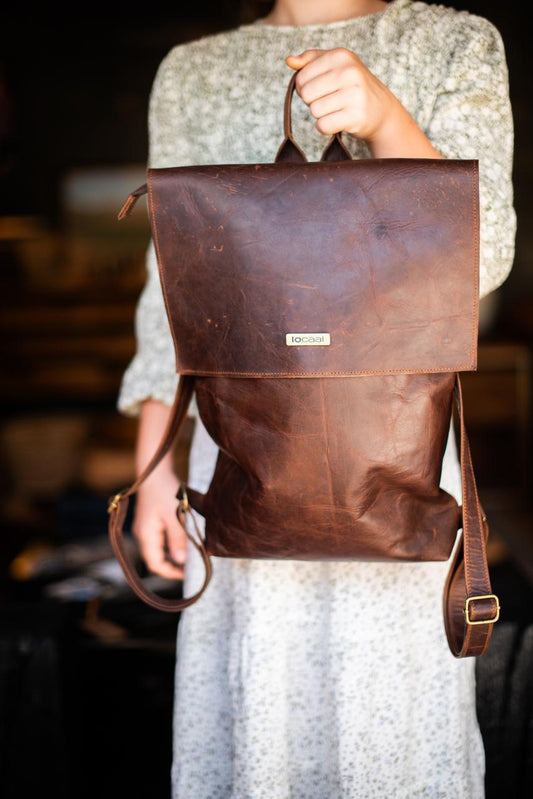 100% Leather Lala Laptop Back pack