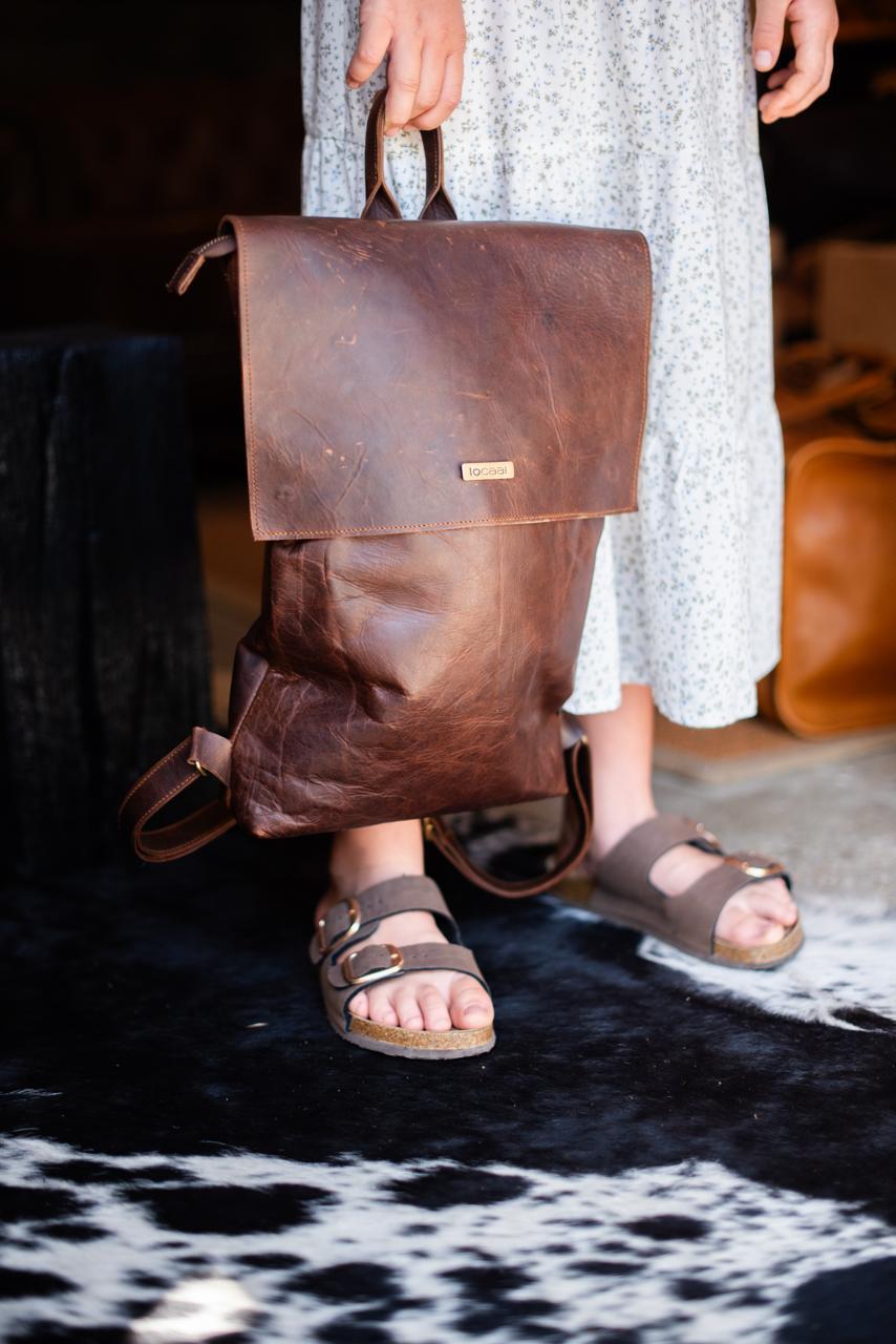 100% Leather Lala Laptop Back pack