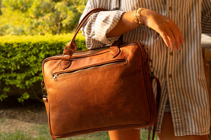 100% Leather Laptop Bag-Michael
