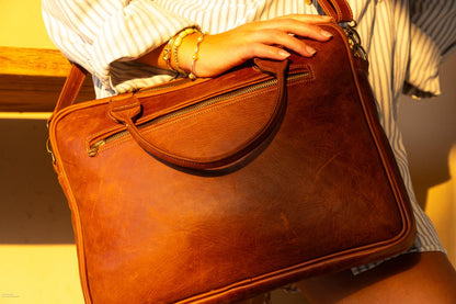 100% Leather Laptop Bag-Michael