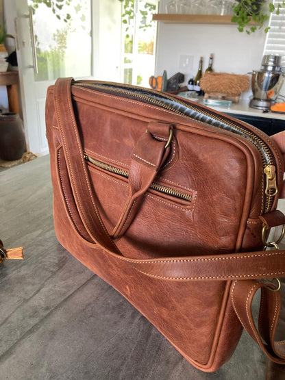 100% Leather Laptop Bag-Michael