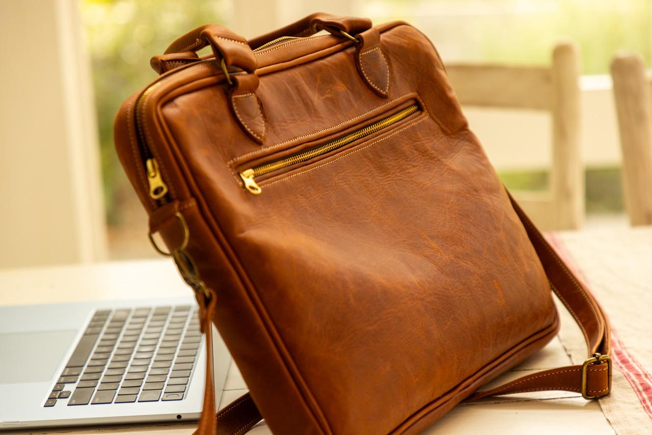 100% Leather Laptop Bag-Michael