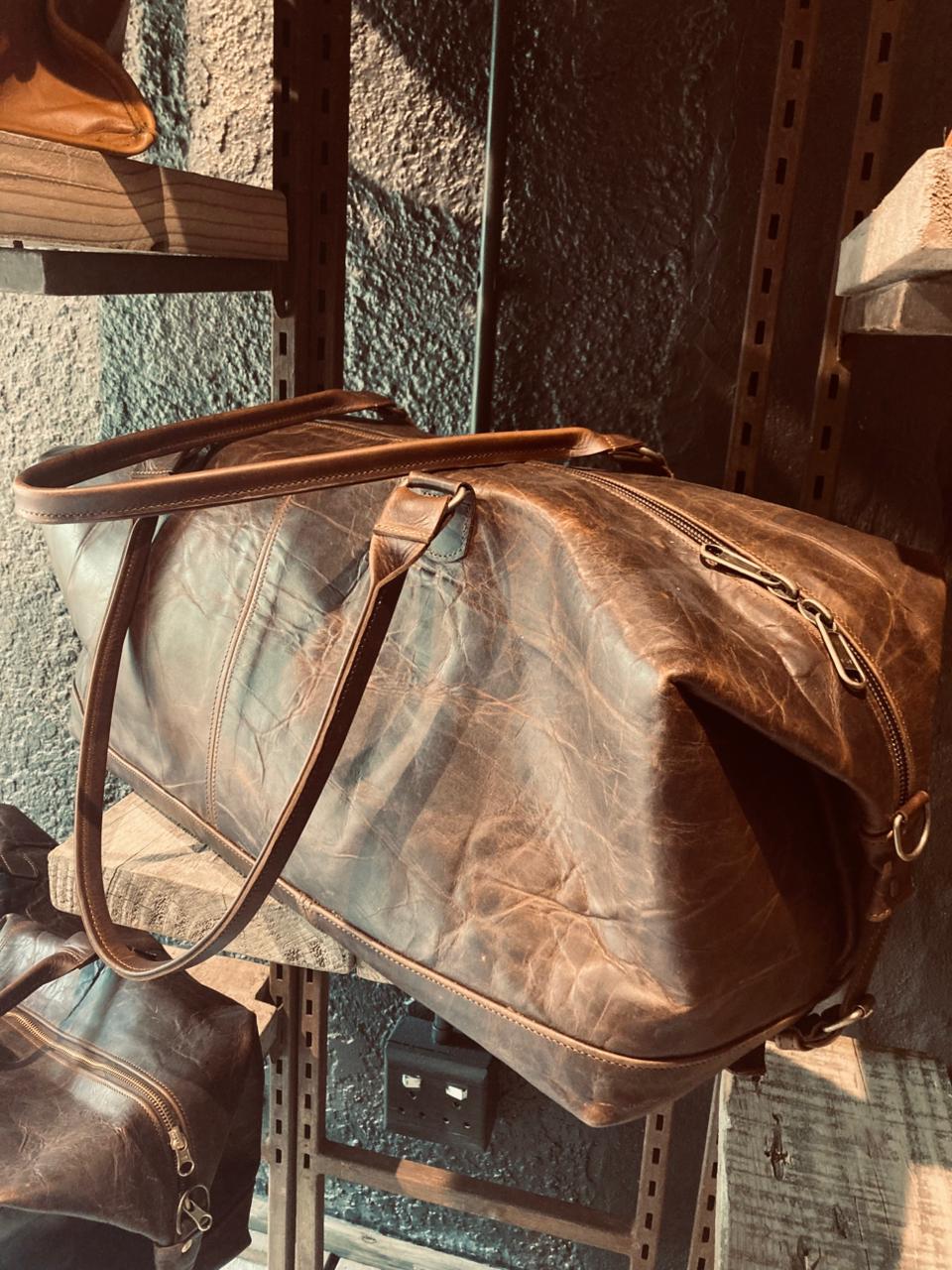 100% Leather Weekender Bag-Jenna