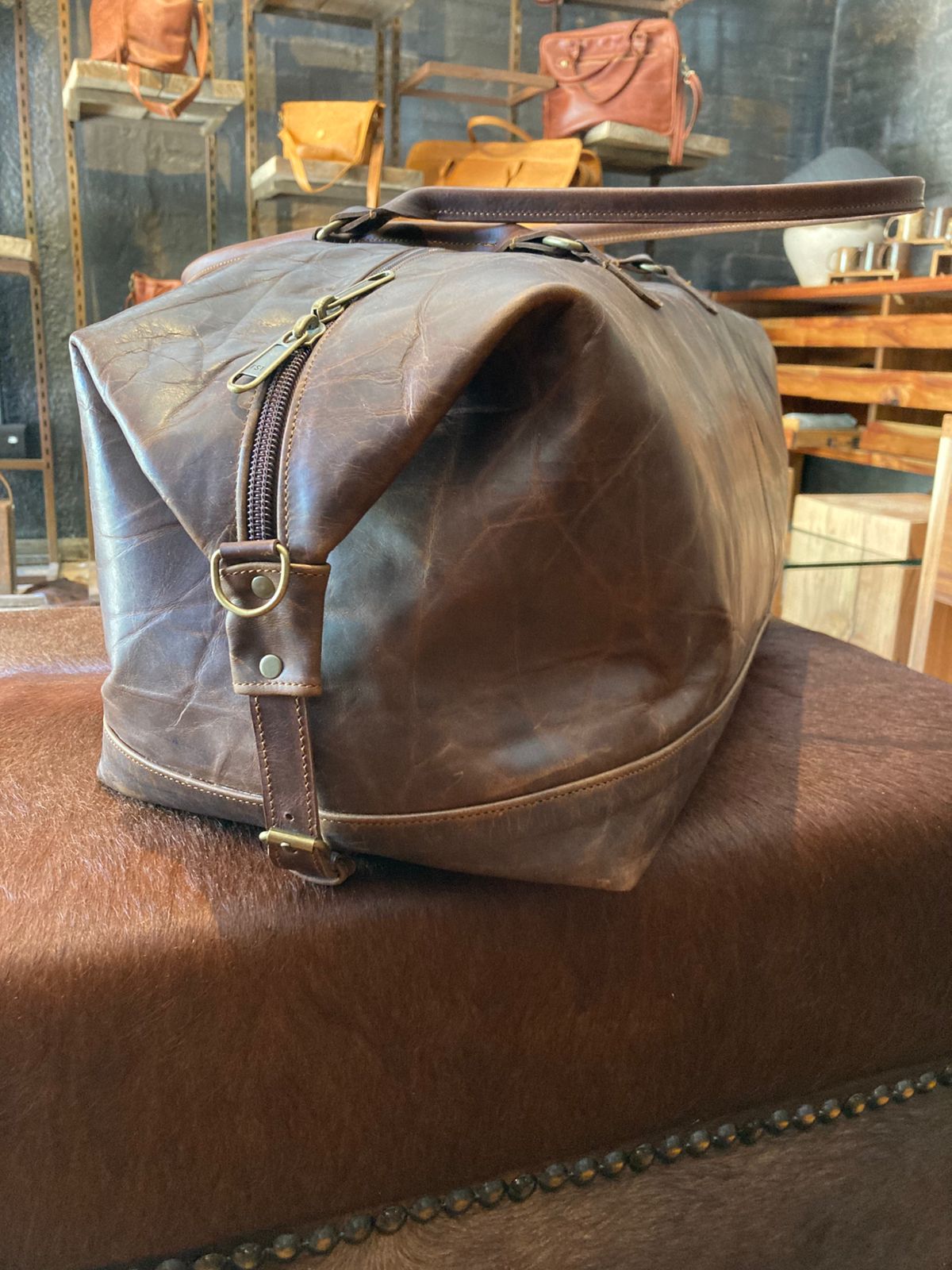 100% Leather Weekender Bag-Jenna