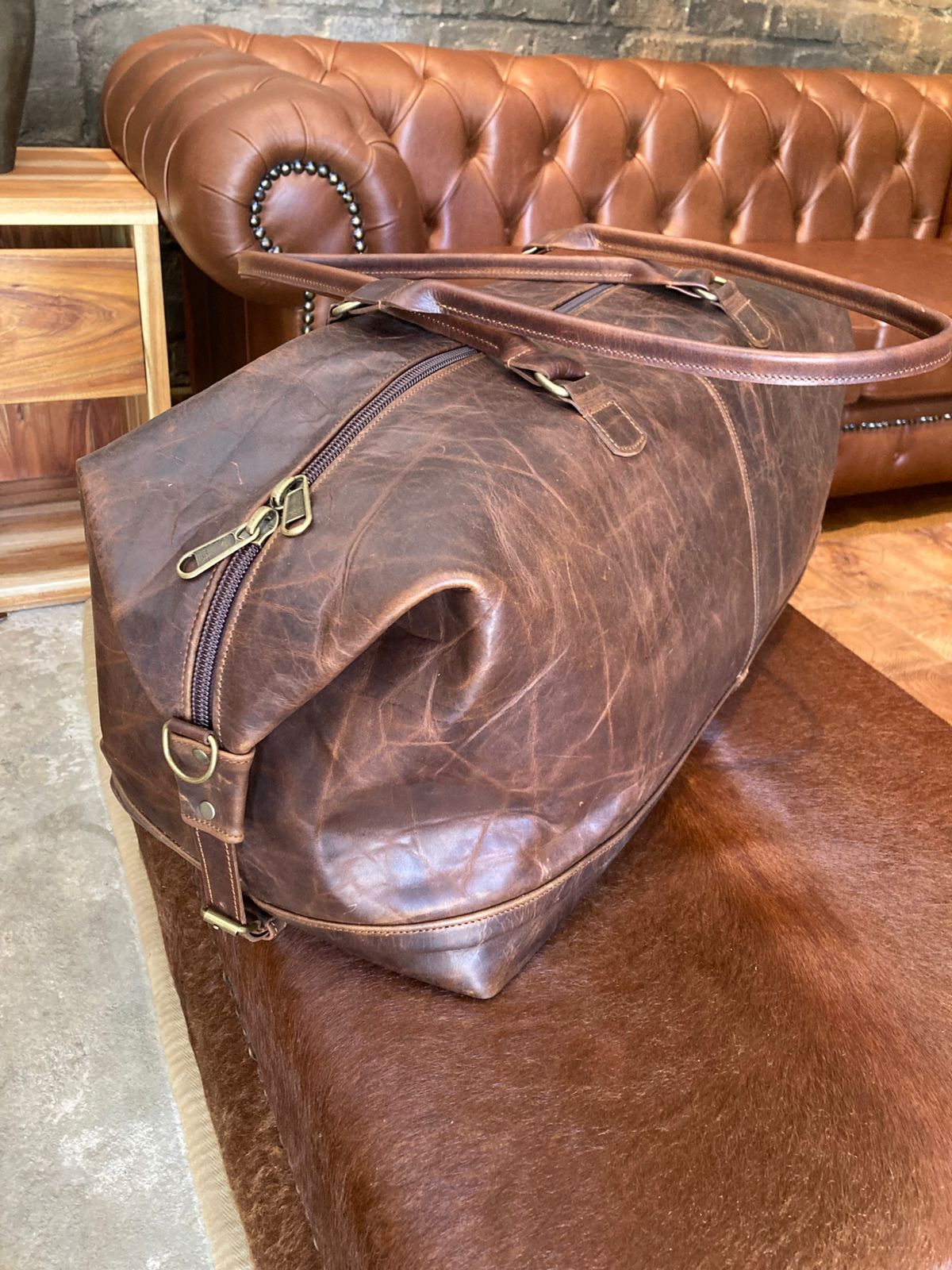 100% Leather Weekender Bag-Jenna