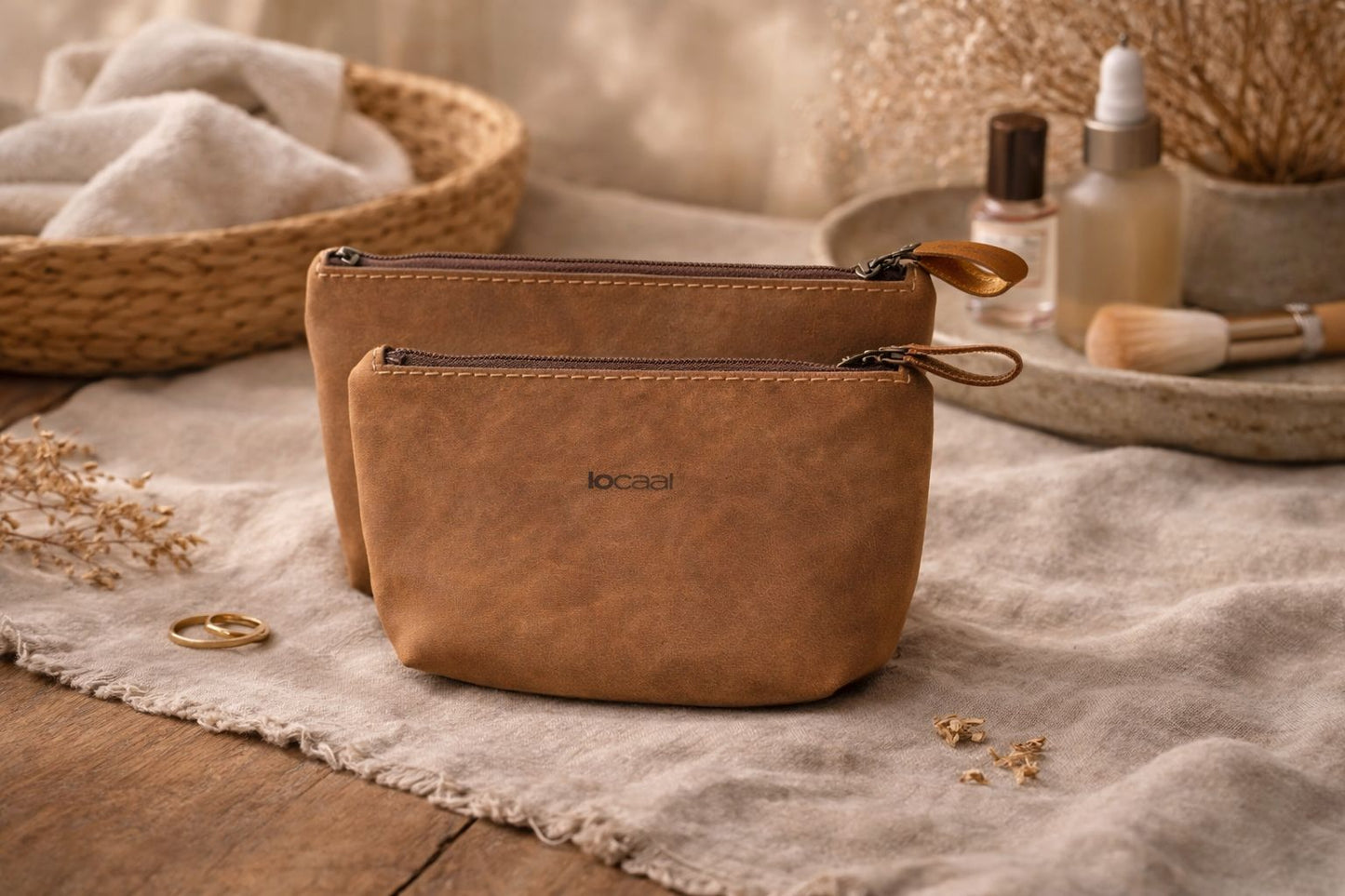 locaal 100% Leather Makeup Bag