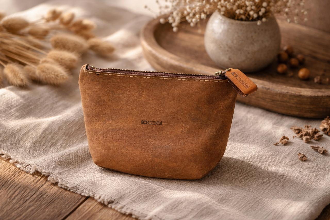 locaal 100% Leather Makeup Bag